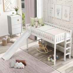 Twin Size Loft Bed With Ladder And Slide-ModernLuxe -ModernLuxe GUEST 17b73710 3dc5 48e7 a738 c63aa203c8f5