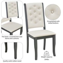 6 PCS Retro Dining Set With Unique-designed Table And Upholstered Chair-ModernLuxe 17 6 PCS Retro Dining Set With Unique-designed Table And Upholstered Chair-ModernLuxe -ModernLuxe GUEST 18007a98 7761 4a30 a9ee 913421e58038