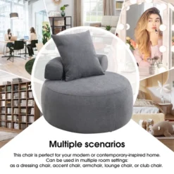 Modern Chenille Accent Reading Chair, High-Stretch Round Lounge Sofa-ModernLuxe 17 Modern Chenille Accent Reading Chair, High-Stretch Round Lounge Sofa-ModernLuxe -ModernLuxe GUEST 189498f8 8513 42a7 b8c1 e3bb2bf6a7e0