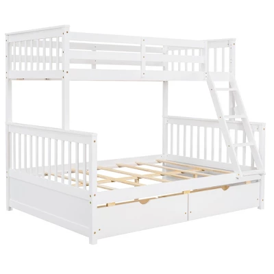 Twin Over Full Bunk Bed With Ladders And Two Storage Drawers-ModernLuxe 7 Twin Over Full Bunk Bed With Ladders And Two Storage Drawers-ModernLuxe - Image 5