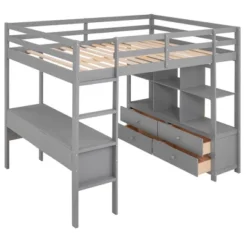 Loft Bed With Built-In Desk, Storage Shelves And Drawers - ModernLuxe -ModernLuxe GUEST 1a4a9eea 20e8 4dd0 955d f6e32b346630
