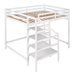 Full Size Loft Bed With Staircase And Safety Guardrails Gray/White-ModernLuxe 18 Full Size Loft Bed With Staircase And Safety Guardrails Gray/White-ModernLuxe -ModernLuxe GUEST 1afeb3a3 f201 4c9a 85be 1c91189a0c59