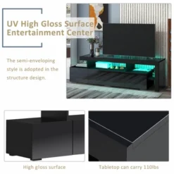 Modern TV Stand For TVs Up To 70'', UV High Gloss Surface Entertainment Center With DVD Shelf-ModernLuxe -ModernLuxe GUEST 1b29166b 37a1 464d 8313 057e93a66011