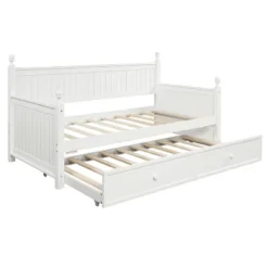 Twin Size Wood Daybed With Trundle Bed-ModernLuxe -ModernLuxe GUEST 1b92afbe 1142 4160 a5df c54bfb4254d1