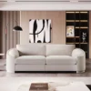 Stylish Sofa With Semilunar Arm, Rivet Detailing, And Solid Frame-ModernLuxe -ModernLuxe GUEST 1c30c617 1fec 4cc8 b394 b284bbb43b4e