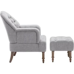 Mid Century Button-Tufted Upholstered Accent Chair Set With Linen Fabric And Ottoman-ModernLuxe 22 Mid Century Button-Tufted Upholstered Accent Chair Set With Linen Fabric And Ottoman-ModernLuxe -ModernLuxe GUEST 1c3b0c08 cdf6 46d5 85bc 778b266cee48