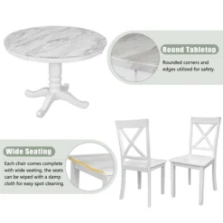 5-Piece Solid Wood Dining Table And Chairs Set, White - ModernLuxe -ModernLuxe GUEST 1ca7cb8a 8c8d 4c29 b747 1245b4d41f12