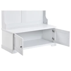 3-in-1 Design Hall Tree Entryway Bench With Shelves Cabinet And Four Hooks-ModernLuxe -ModernLuxe GUEST 1ca87667 8adc 40ff a5ec b290b0f9702c