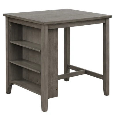 3-Piece Counter Height Dining Table Set With Storage Shelf And Padded Stools-ModernLuxe 6 3-Piece Counter Height Dining Table Set With Storage Shelf And Padded Stools-ModernLuxe - Image 4