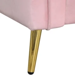 Velvet Upholstered Sofa With Armrest Pockets, 2 Pillows And Golden Metal Legs-ModernLuxe -ModernLuxe GUEST 1d41cc05 ede2 42a5 9940 bbec1b3f0222