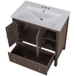 30" Bathroom Vanity With Ceramic Sink, Doors And Drawers - ModernLuxe -ModernLuxe GUEST 1dfea038 5b25 4980 a875 2011c8344872