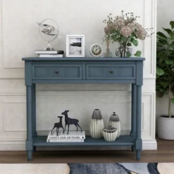 Console Table With Storage Drawers And Bottom Shelf-ModernLuxe -ModernLuxe GUEST 1e2e69d6 19ec 4edb 8d6e 37b05d2a75b9
