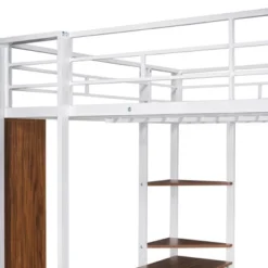 Full Size Metal Loft Bed With 2 Shelves And One Desk - ModernLuxe 21 Full Size Metal Loft Bed With 2 Shelves And One Desk - ModernLuxe -ModernLuxe GUEST 1ed04333 e656 40ac 8a88 4b5483f3eaa4