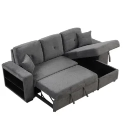 95" Pull Out Sleeper Sofa, Reversible L-Shape Sectional Couch With Storage Chaise And 2 Stools-ModernLuxe -ModernLuxe GUEST 1ee8c36d fe08 4d05 9f91 31779c19158f