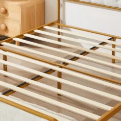 Classic Upholstered Platform Bed With Buckle Backrest, Metal Frame And Solid Wood Ribs-ModernLuxe -ModernLuxe GUEST 1eed3797 09ba 4bea 8a34 803df4151910