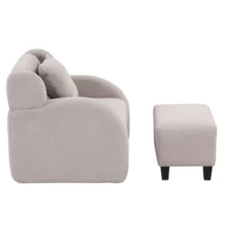 360 Degree Swivel Barrel Chair With Footstool, Accent Chair With Ottoman-ModernLuxe -ModernLuxe GUEST 1f6eeabe 3d80 4b68 81eb 5999114db649