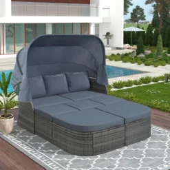 Outdoor Patio Wicker Sunbed Furniture Set With Retractable Canopy - ModernLuxe -ModernLuxe GUEST 1faa53f8 fc34 44f7 83ea 2d46e87aafa1