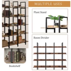 5 Tier Bookshelf Retro Industrial Style Open Storage Display Rack - ModernLuxe -ModernLuxe GUEST 1fbbc12e bc05 4575 9330 52137e52d925