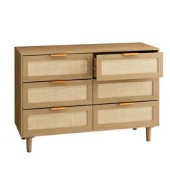 43.31" 6-Drawer Rattan Dresser For Living Room And Bedroom - ModernLuxe -ModernLuxe GUEST 209cebfb e5e8 43b1 a04f a4486b5e1ac7