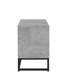 Modern Nightstand With Geometric Elements, Bedside Table With 2 Drawers, Cement Gray-ModernLuxe -ModernLuxe GUEST 20eee8bb b60a 45a0 868b b5ba59e5e15f