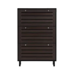 Freestanding Shoe Cabinet With Hooks, 3 Flip Drawers And Adjustable Panels - ModernLuxe -ModernLuxe GUEST 21876d50 d753 406b 998e c87042f66253