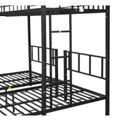 Twin Over Twin Metal Triple Bunk Bed With Ladder-ModernLuxe -ModernLuxe GUEST 21c3a683 1be4 4003 b0f6 33486838e066
