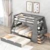 Twin Over Full Bunk Bed With Trundle, Built-in Desk, Three Storage Drawers And Shelf-ModernLuxe 2 Twin Over Full Bunk Bed With Trundle, Built-in Desk, Three Storage Drawers And Shelf-ModernLuxe -ModernLuxe GUEST 21e3b9f6 857f 4494 8606 e2e435b44ea1
