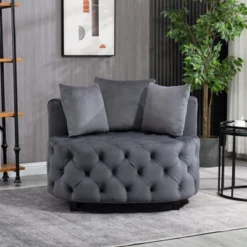 Classical Upholstered Accent Barrel Chair-ModernLuxe -ModernLuxe GUEST 22879cfa 0053 45b2 9a57 1b7e332539b8