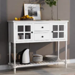 Farmhouse Double Door Console Table With Bottom Shelf And Drawers-ModernLuxe -ModernLuxe GUEST 22fb2df8 97c5 4ddd b2e4 43eaf4147d0e