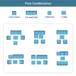 5-piece Outdoor UV-Resistant Patio Sofa Set With Storage Bench, All Weather PE Wicker Coversation Set With Glass Table, Gray-ModernLuxe -ModernLuxe GUEST 2333e638 50b8 4ddd 85a5 bbbed4e4b046