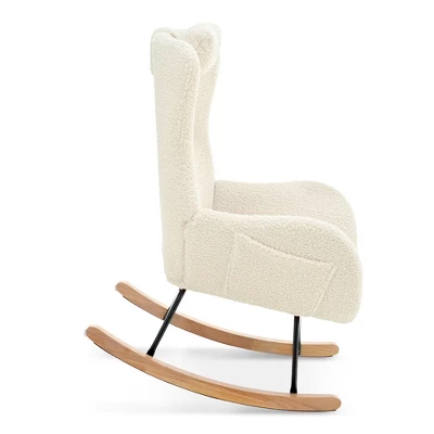 Teddy Tufted Rocking Chair With Rubber Legs - ModernLuxe 11 Teddy Tufted Rocking Chair With Rubber Legs - ModernLuxe - Image 9