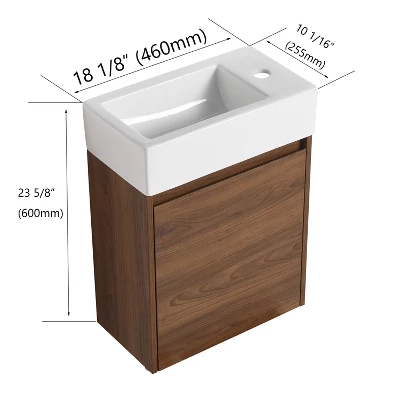 Floating Small Bathroom Vanity With Sink And Soft Close Door - ModernLuxe 4 Floating Small Bathroom Vanity With Sink And Soft Close Door - ModernLuxe - Image 2