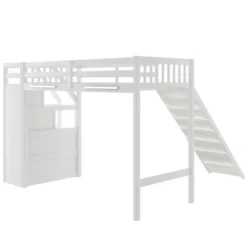 Twin Loft Bed With Storage And Sliders - ModernLuxe -ModernLuxe GUEST 24048df1 db9a 4650 a12b fbf24581e816