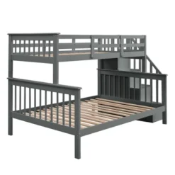 Twin-Over-Full Bunk Bed With Storage Stairs And Guard Rail - ModernLuxe -ModernLuxe GUEST 24459211 9dca 40de 9276 7f8a75d7601a