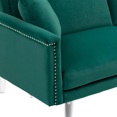 Modern Velvet Upholstered Loveseats Sofa With 2 Pillows-ModernLuxe 15 Modern Velvet Upholstered Loveseats Sofa With 2 Pillows-ModernLuxe - Image 13