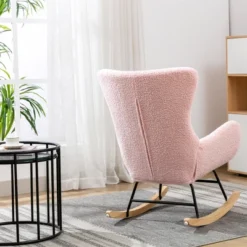 Upholstered Rocking Accent Chair With High Backrest And Armrests-ModernLuxe -ModernLuxe GUEST 248adc55 41af 4531 a04f c9e239824473