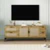59.09" Elegant Rattan TV Stand With Adjustable Shelves And Wood Grain Finish - ModernLuxe 2 59.09" Elegant Rattan TV Stand With Adjustable Shelves And Wood Grain Finish - ModernLuxe -ModernLuxe GUEST 24ab493d 3210 4922 b195 0b55d6ab0a21