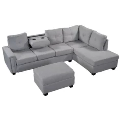 108" Reversible L-Shape Sectional Sofa Couch With Storage Ottoman-ModernLuxe -ModernLuxe GUEST 261f9c97 8361 42af a0f8 f1341f4386d7