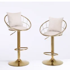 Set Of 2 Modern Style 360 Degree Swivel Bar Stools With Metal Adjustable Base - ModernLuxe 15 Set Of 2 Modern Style 360 Degree Swivel Bar Stools With Metal Adjustable Base - ModernLuxe -ModernLuxe GUEST 2715f1d5 9ba3 47fc 8e04 160d56af4a27