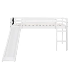 Twin Size Loft Wood Bed With Slide, Stair And Chalkboard - ModernLuxe -ModernLuxe GUEST 271ae489 6490 4aab bbbb bfbc8b87b72c