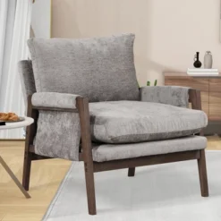 Modern Velvet Accent Chair, Wood Leisure Armchair-ModernLuxe 32 Modern Velvet Accent Chair, Wood Leisure Armchair-ModernLuxe -ModernLuxe GUEST 27774467 f57e 4465 8e34 d5dec630ec26