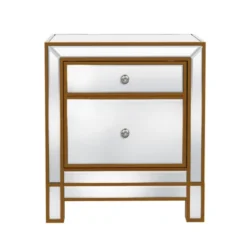 Modern Mirrored Nightstand With 1 Door, Silver - ModernLuxe -ModernLuxe GUEST 27e69fb6 c1fb 4435 8f3b 251a5ab94bcc