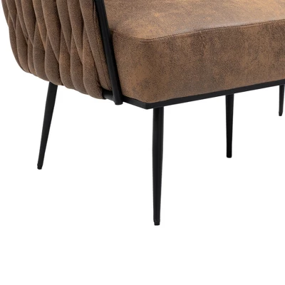 Modern Accent Metal Frame Tufted Sofa With Arms - ModernLuxe 10 Modern Accent Metal Frame Tufted Sofa With Arms - ModernLuxe - Image 8