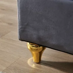 60.6" Velvet Chaise Lounge With Gold Metal Legs And 1 Pillow - ModernLuxe -ModernLuxe GUEST 28b7bb12 c6e2 4ddf 9d2a ca83b828a39a