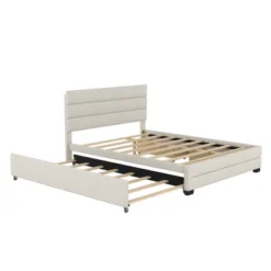 Queen Size Upholstered Platform Bed With Twin Size Trundle Bed And Two Drawers-ModernLuxe -ModernLuxe GUEST 28e7cdf5 d310 41ad a7d0 5f335653b133