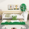 Twin Size Daybed With Desk, Green Tree Shape Shelves-ModernLuxe -ModernLuxe GUEST 291f0f29 92cb 4125 b7e1 20b743542699