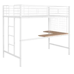 Twin Metal Loft Bed With Desk And Metal Grid - ModernLuxe -ModernLuxe GUEST 299a2b9b f653 4bd5 999b b86c533c27b4