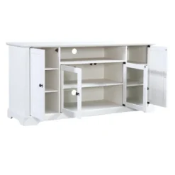 TV Stand For TV Up To 65in With 2 Tempered Glass Doors, Adjustable Panels Open Style Cabinet, Sideboard-ModernLuxe -ModernLuxe GUEST 2a352bbb 3828 42db a40d f40dda45da33
