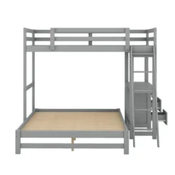 Twin Over Full Bunk Bed With Built-in Desk, Ladder And Three Drawers-ModernLuxe -ModernLuxe GUEST 2aebaf8b aa1b 4440 a2a4 82eafbd10f38