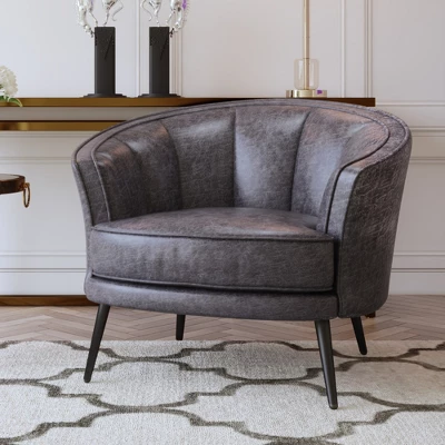 Upholstered Accent Barrel Chair-ModernLuxe 11 Upholstered Accent Barrel Chair-ModernLuxe - Image 9